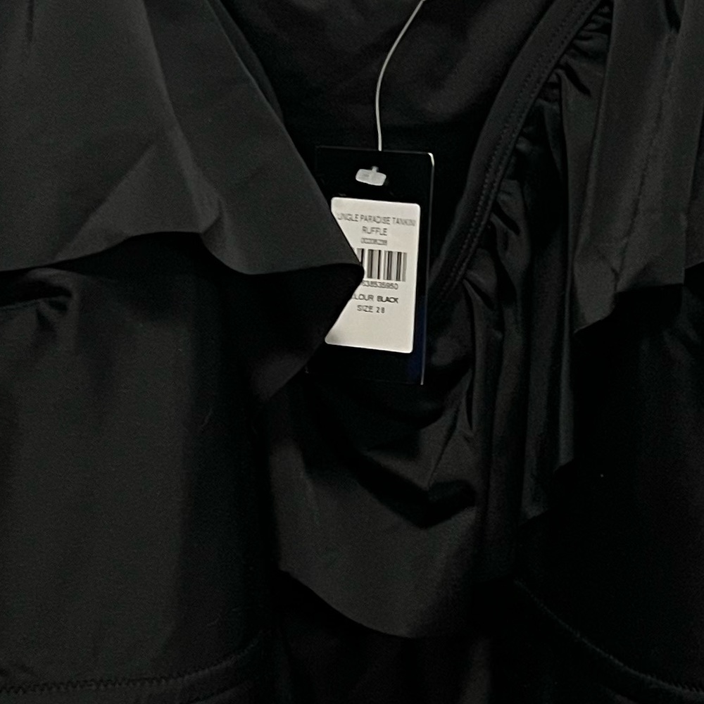 42 AVENUE Ruffle Tankini Top - black retails $89.00 NWT size 28 - Picture 10 of 11